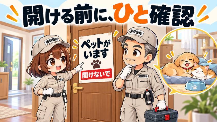 作業中は、脱走と出入りに気をつける