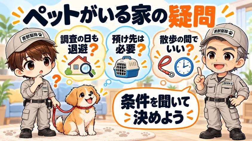 ペットがいる家の害獣駆除で、よくある質問