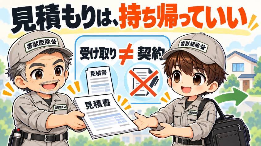 見積もりと契約は、書面で持ち帰る。口約束は書面に置きかえる
