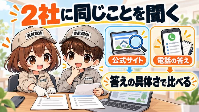 頼む会社は、公式サイトと、見積もりの前の電話で選ぶ