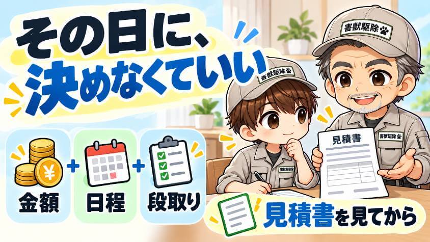 見積もりと契約:調査の日に決めなくていい