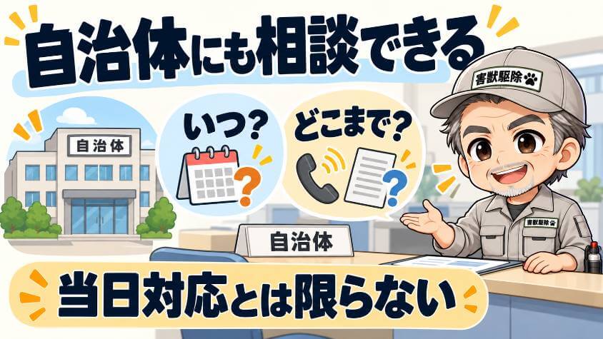 区や市の窓口に相談する手もある。ただ、当日に来てもらえるとは限らない