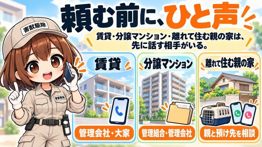 賃貸・分譲マンション・離れて住む親の家は、先に話す相手がいる