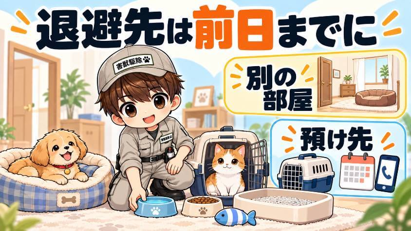 前日までに、離す場所と預け先を決める