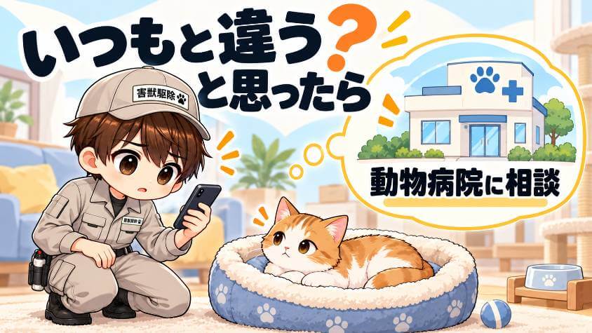 作業のあと・害獣に触れたあとで、ペットの様子が気になったら