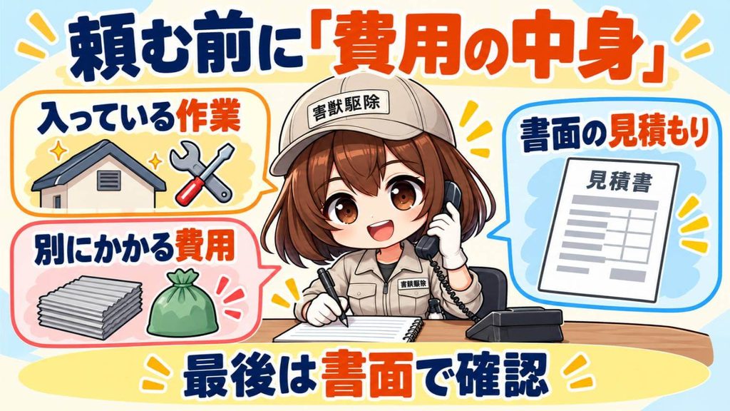 頼む前に、金額があとから変わらないように聞いておく