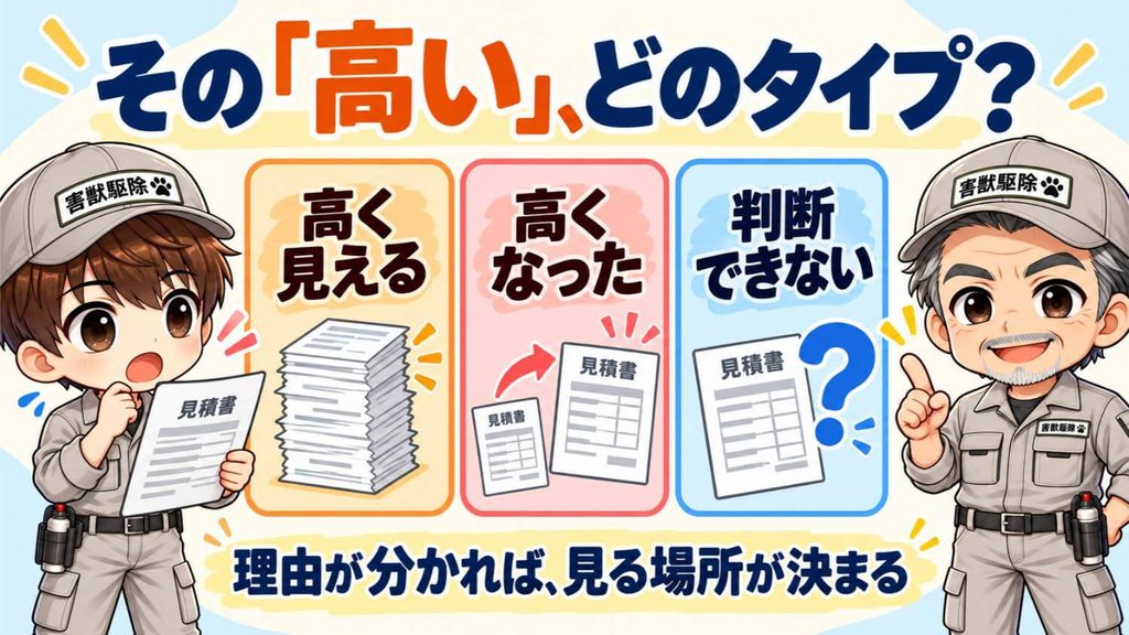 害獣駆除の「高い」は3つに分かれる。金額には4つの仕事が入っている